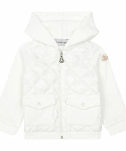 Zip-up Sweatshirt White Moncler Fashion Baby